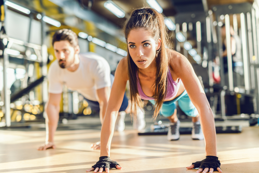 a woman exercising