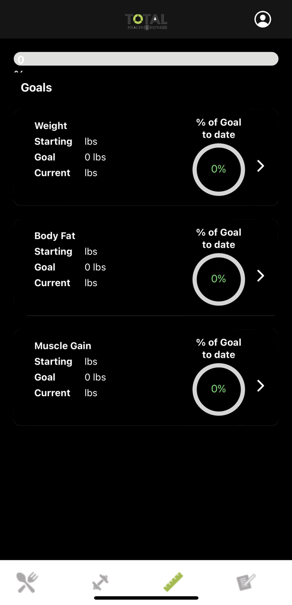 screenshots from the fitness and nutrition tracking app